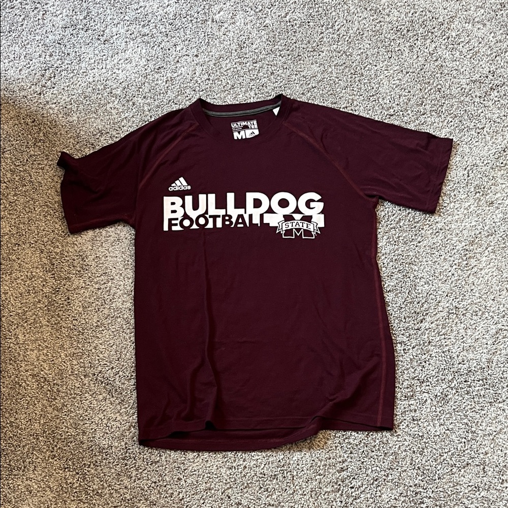 Adidas Maroon Bulldog Football Tee